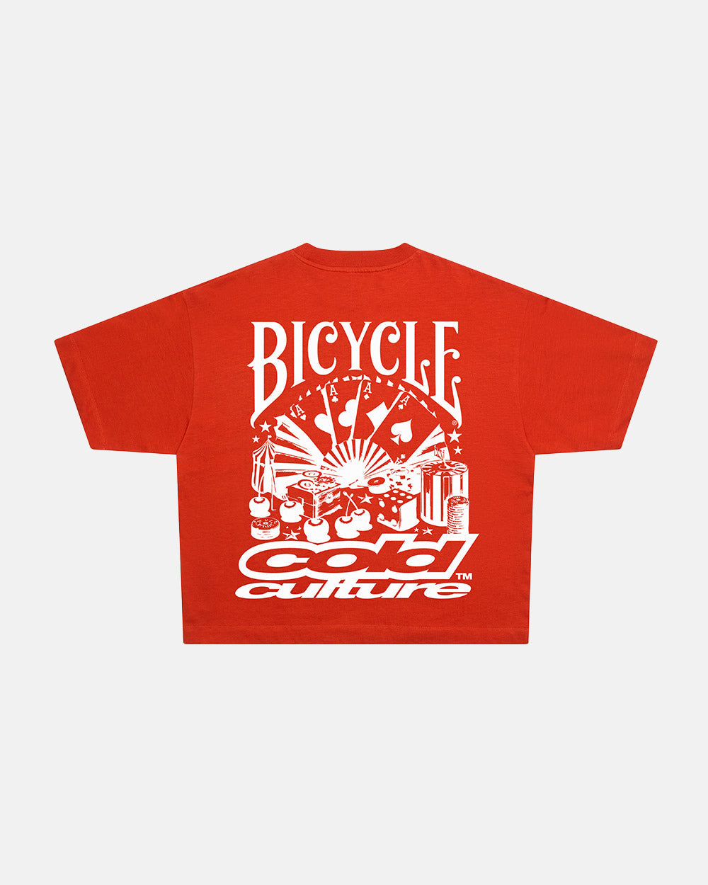 CAMISETA DE BICICLETA DE PÓKER ROJO FUEGO