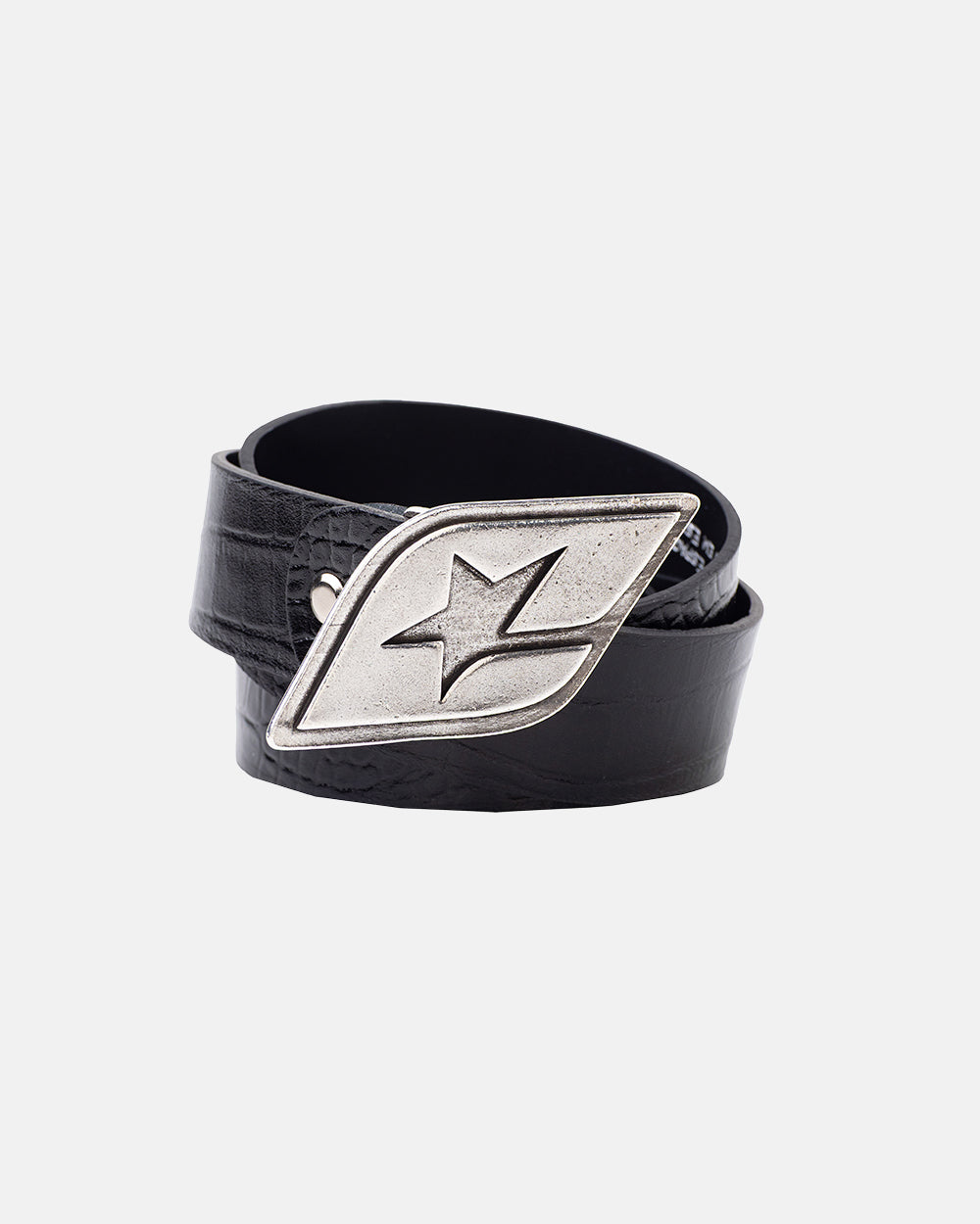 CINTURÓN DE CUERO ORIGINAL COCODRILO ALGAS NEGRAS