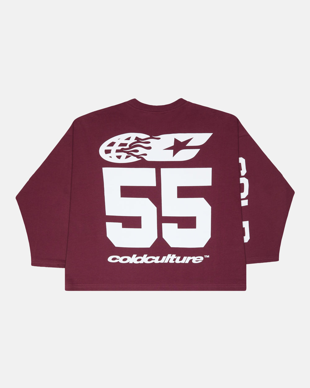 55 FLAMES LONGSLEEVE BURGUNDY