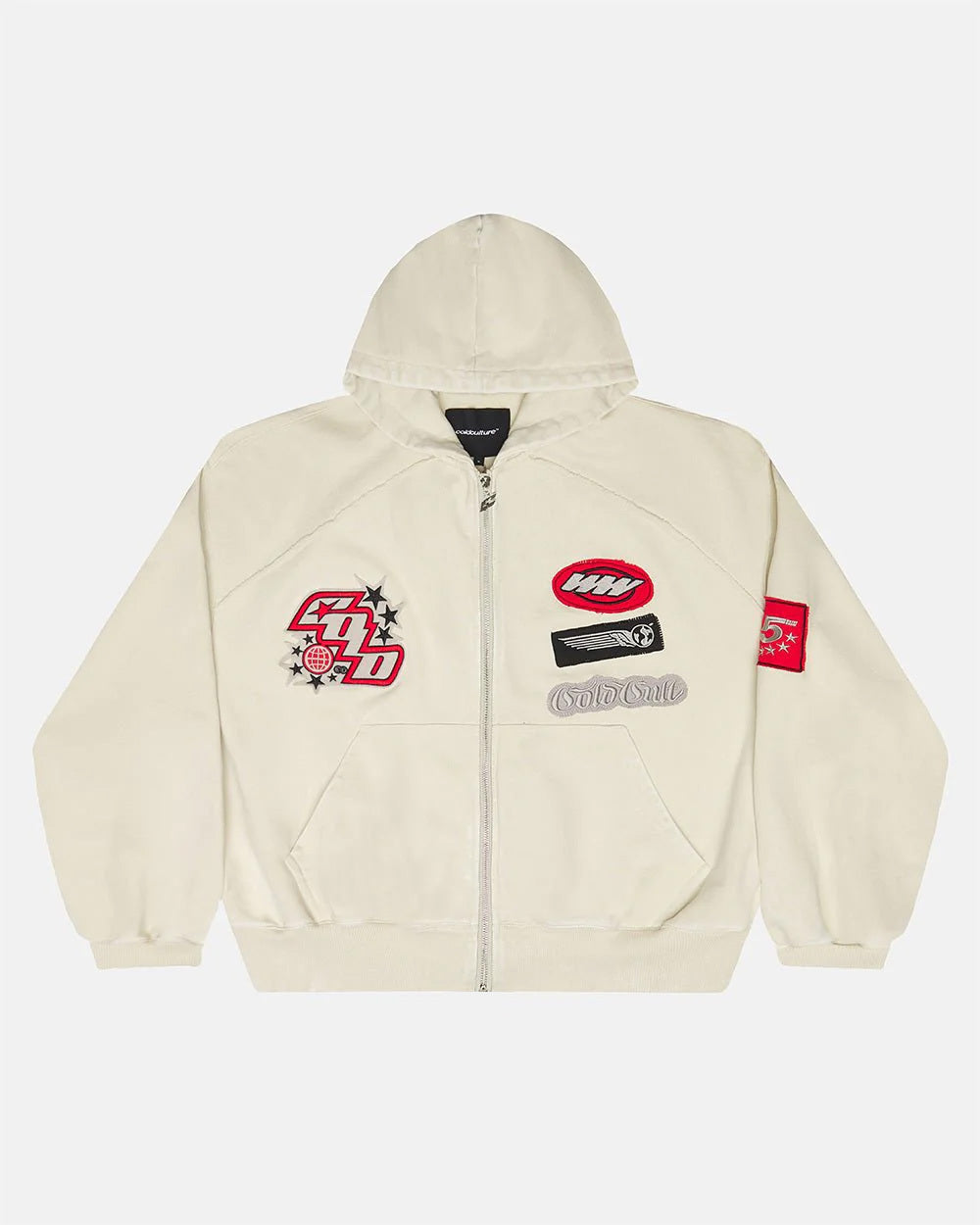 Sudadera con capucha y cremallera Walker gris claro