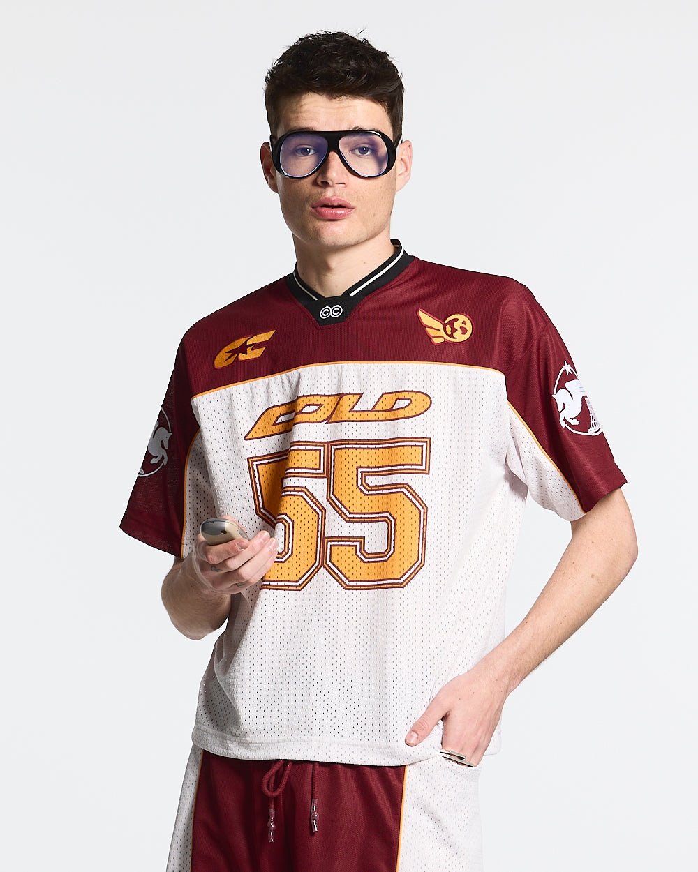 AERO STEED TEE CREAM/BURGUNDY