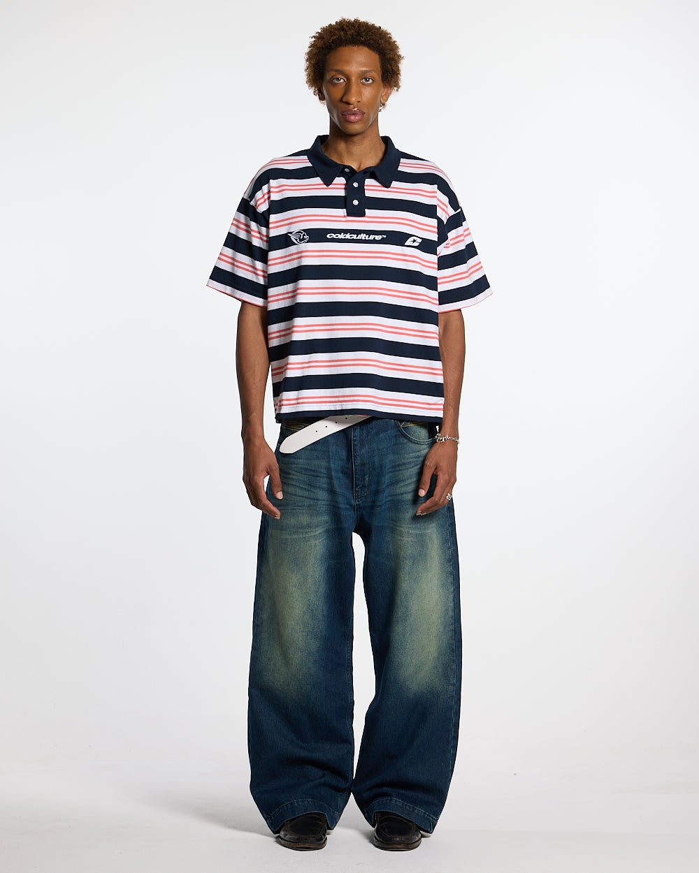 POLO AEROSTRIPES AZUL MAR/CORAL