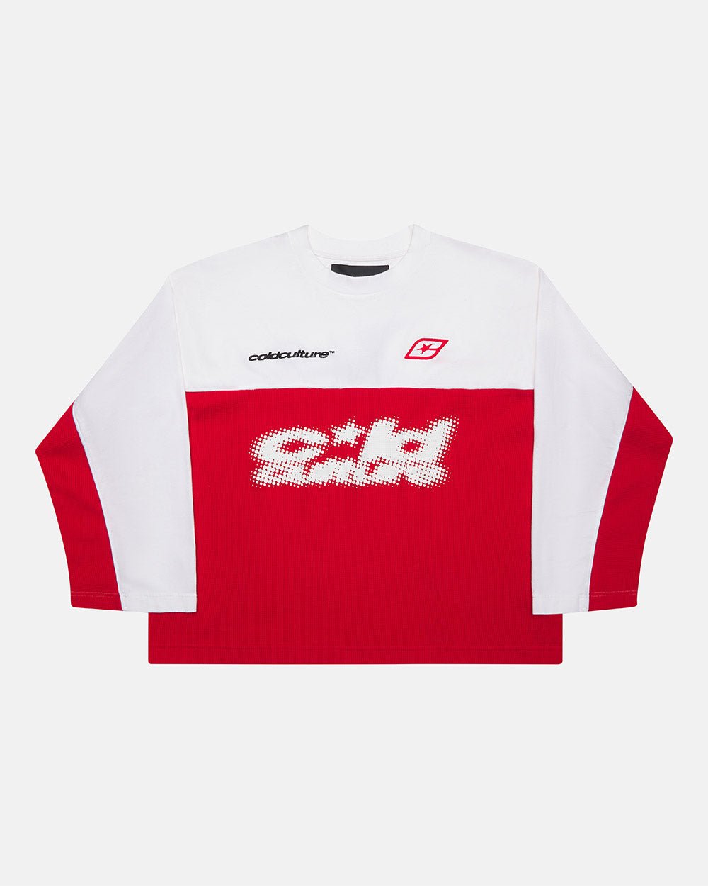 BICOLOR WAFFLE LONGSLEEVE RED & WHITE