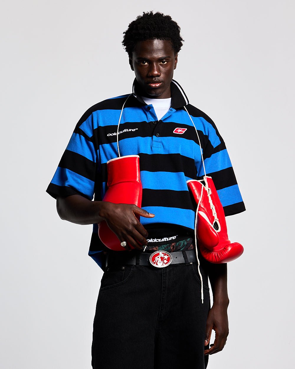 BIG STRIPES POLO T-SHIRT JASPER BLUE