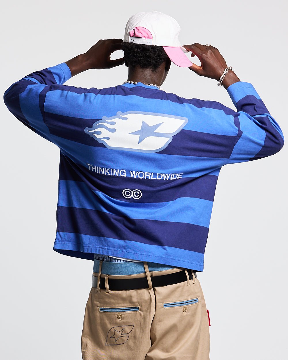 BURNIN STRIPES MANGA LARGA NEGRO Y AZUL