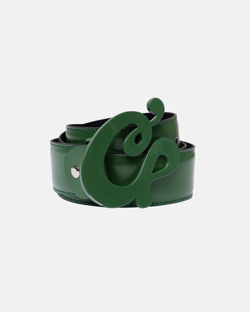 C CURL LEATHER BELT GREEN