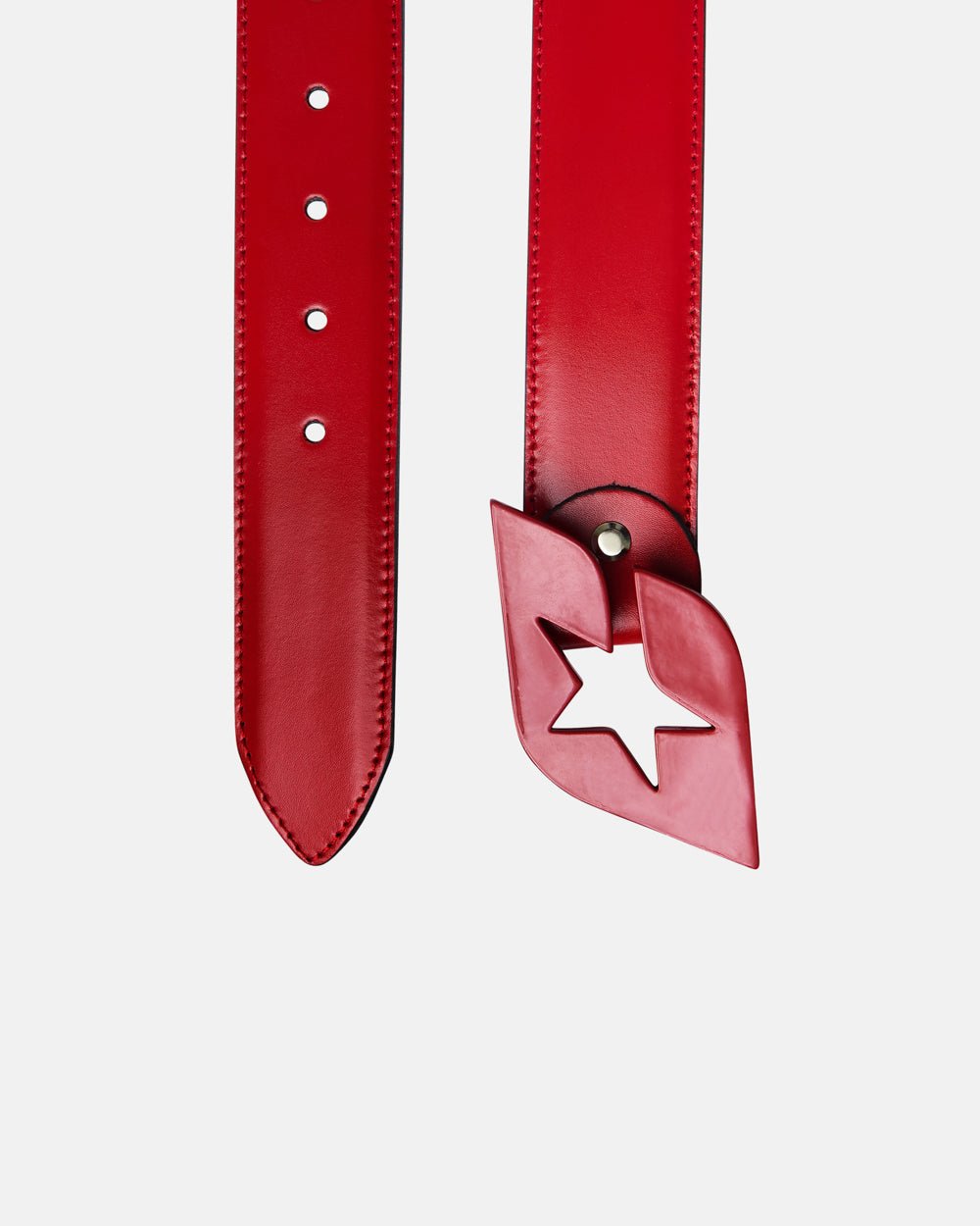 C STAR LEATHER BELT RED