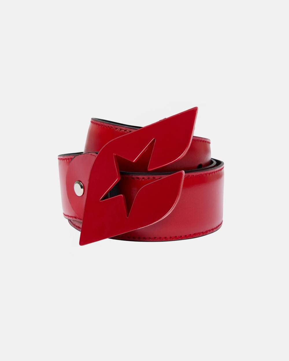 C STAR LEATHER BELT RED