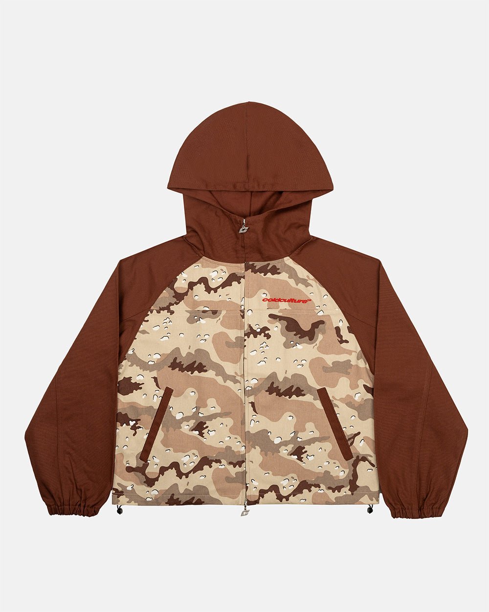 CHAQUETA DE CAMUFLAJE DESGASTADA MARRÓN Y CAMUFLAJE