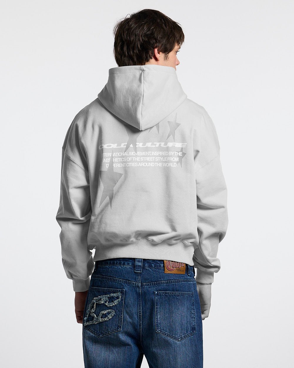 SUDADERA CON CAPUCHA COSMOS ARC GRIS CLARO