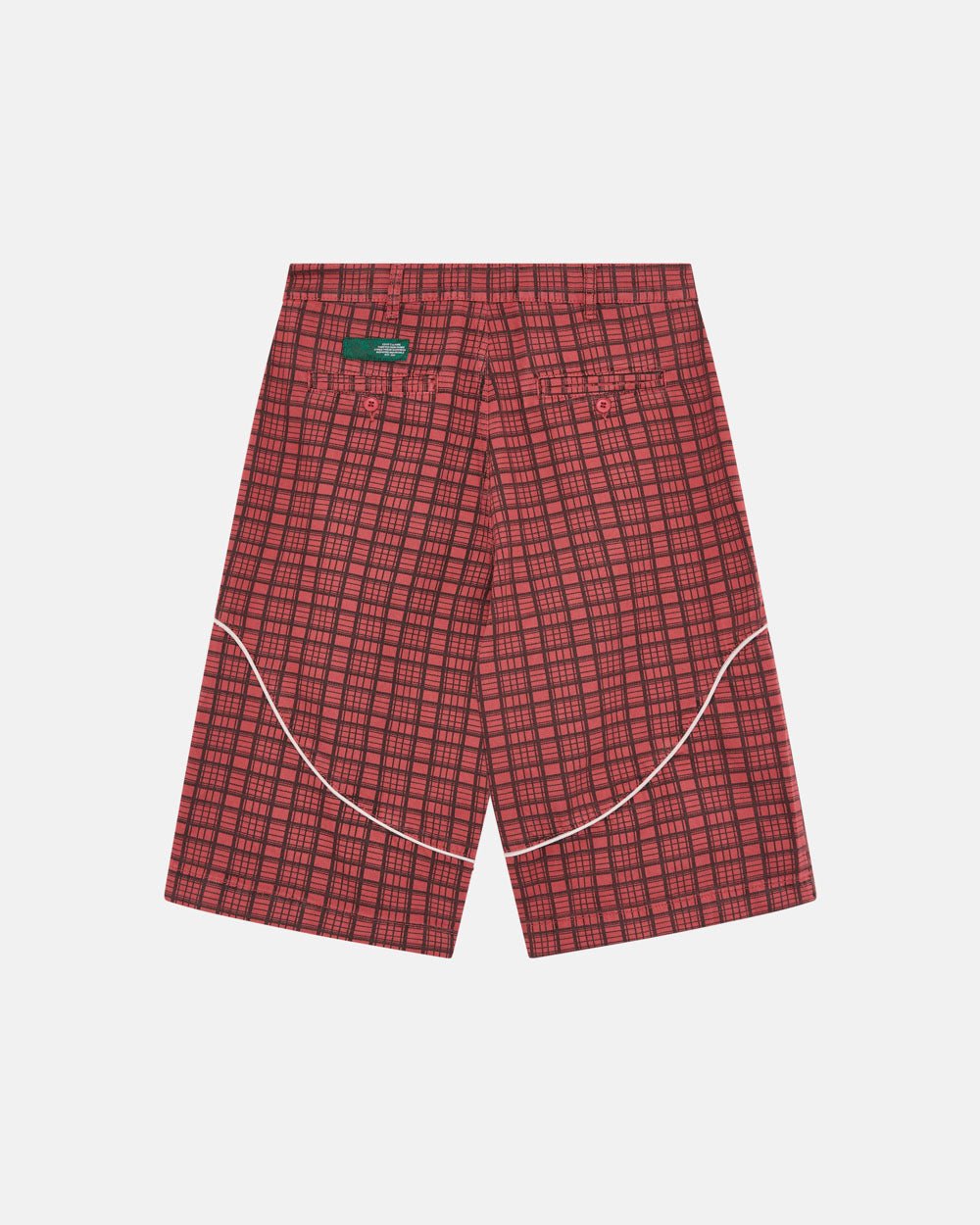 CRIMSON PLAID SUIT JORTS