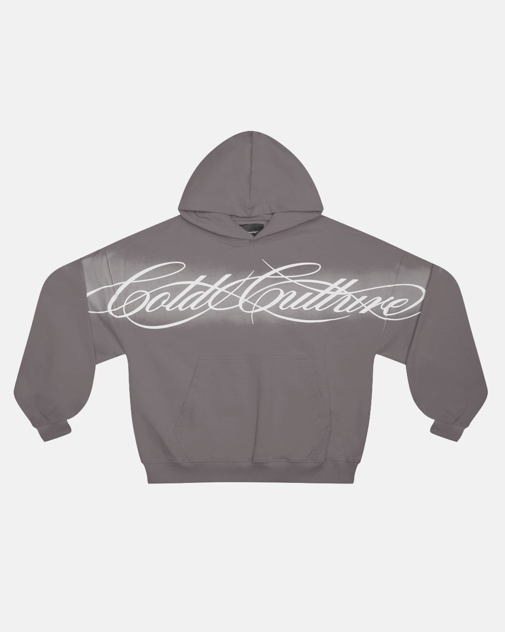 CROSSED SCRIPT HOODIE GREY