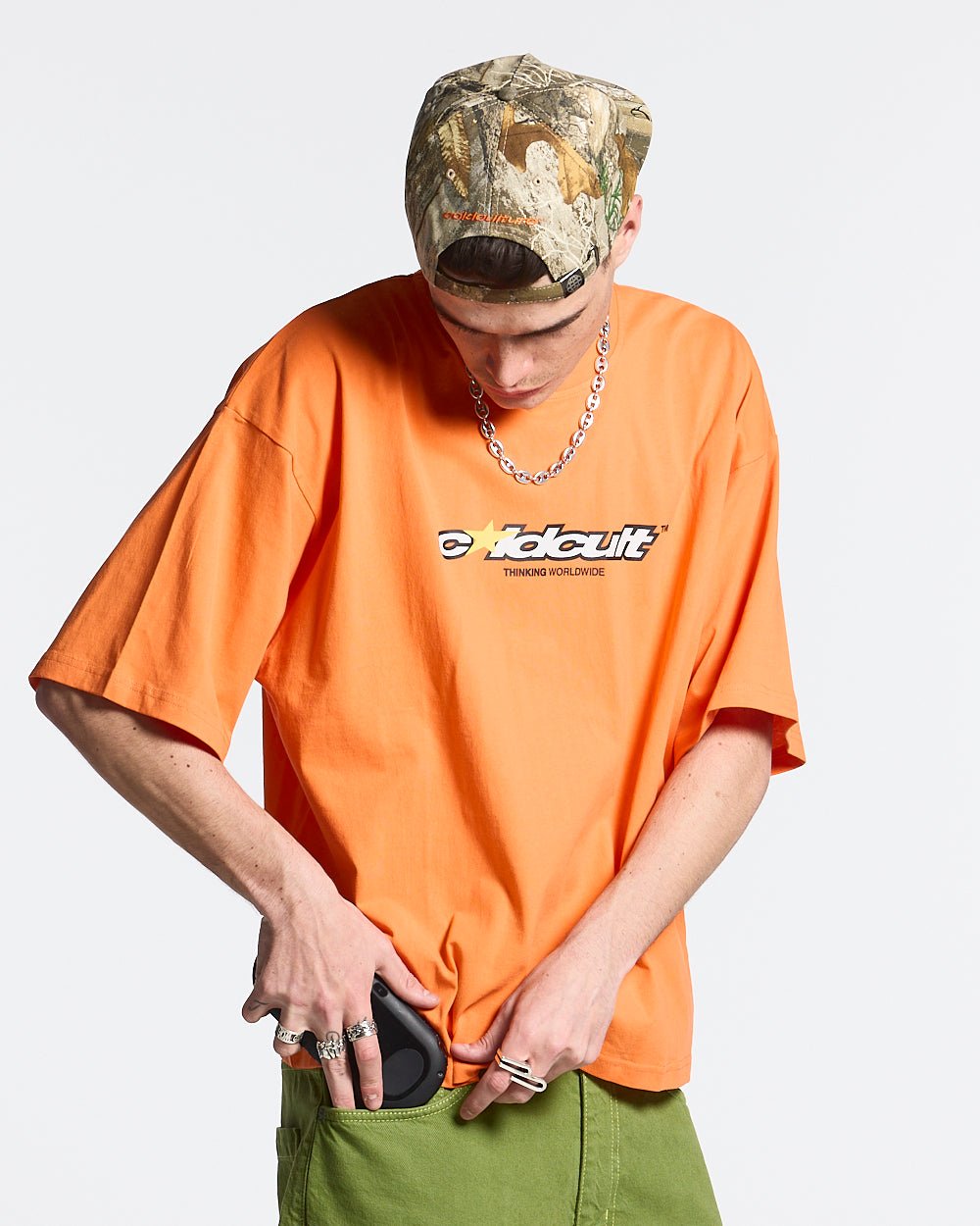 CULT STAR TEE FIRECRACKER ORANGE
