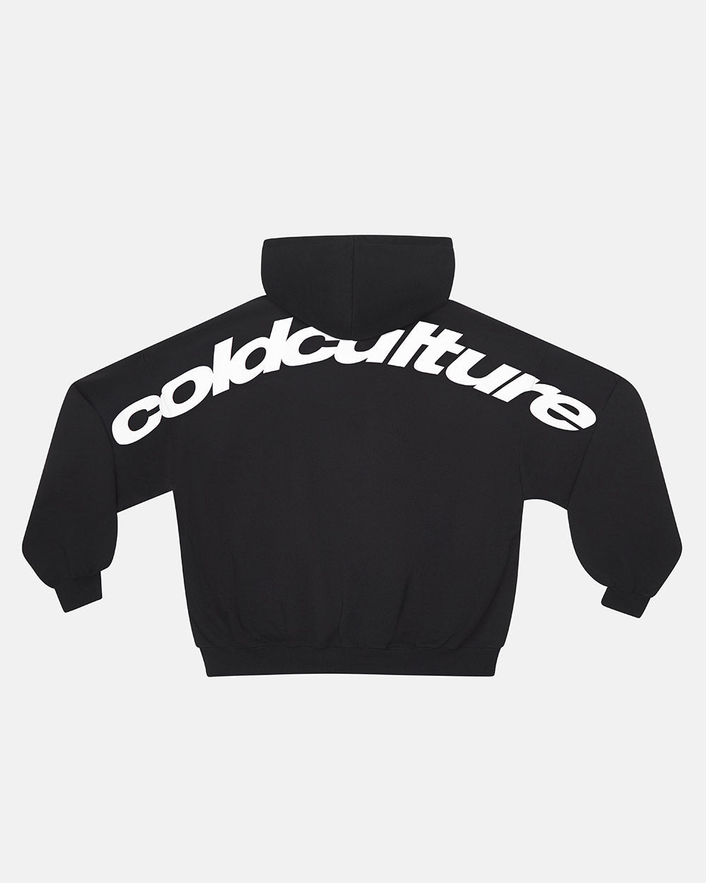 CURVED HOODIE BLACK AND WHITE