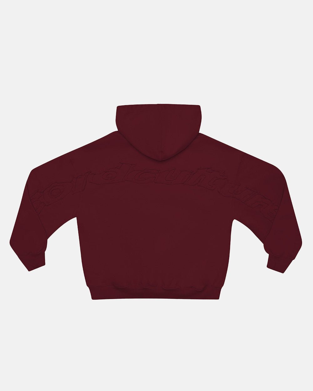 DISTRESS CURVED HOODIE BURGUNDY
