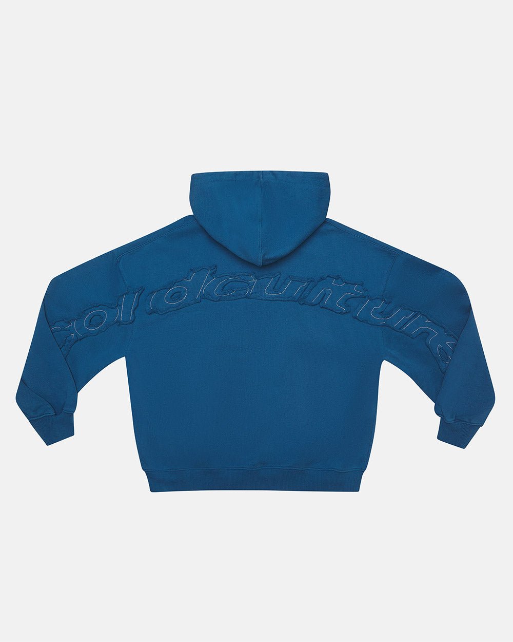 SUDADERA CON CAPUCHA Y CREMALLERA CURVA DISTRESS AZUL OSCURO