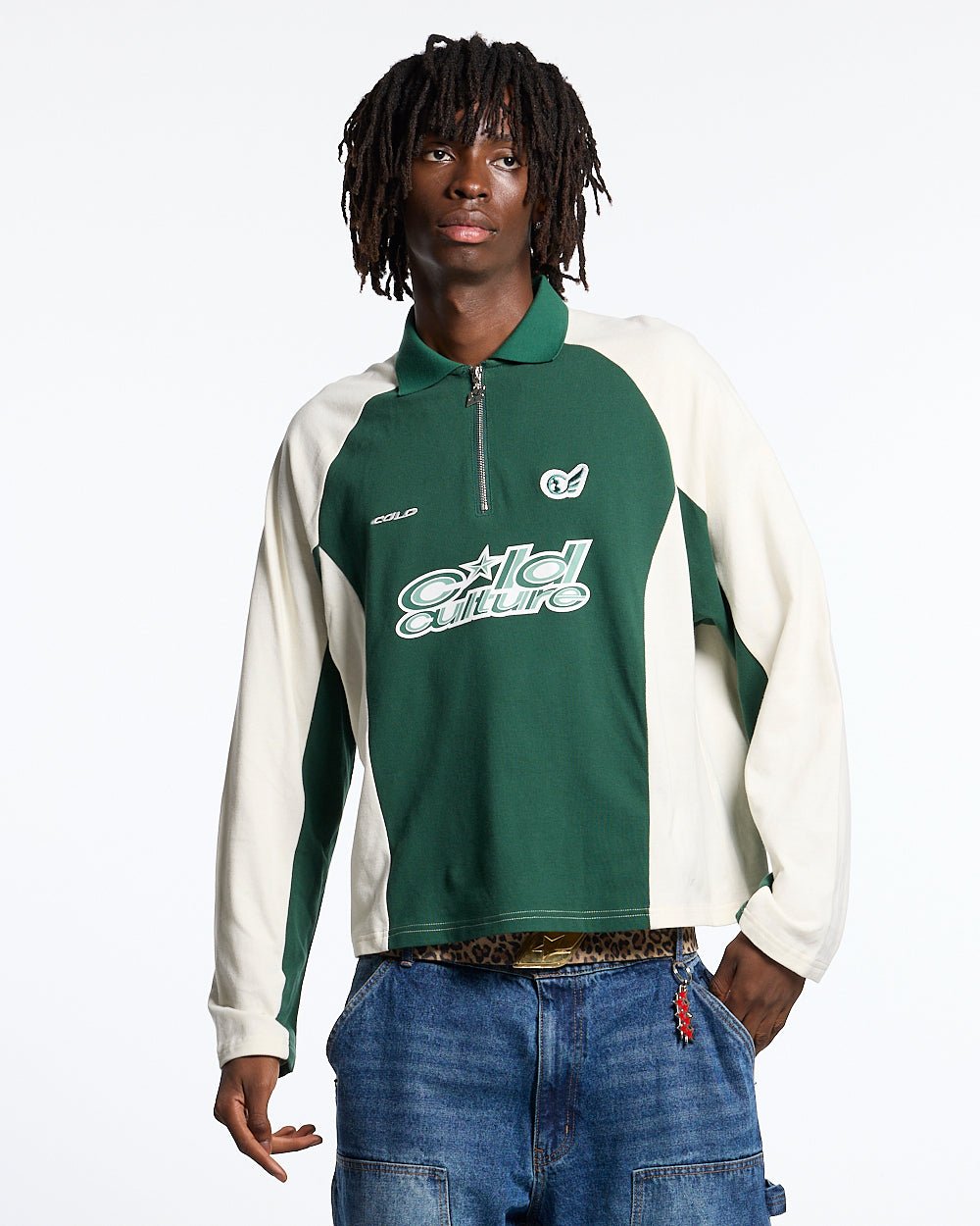 EXTREME POLO LONGSLEEVE GREEN AND BEIGE