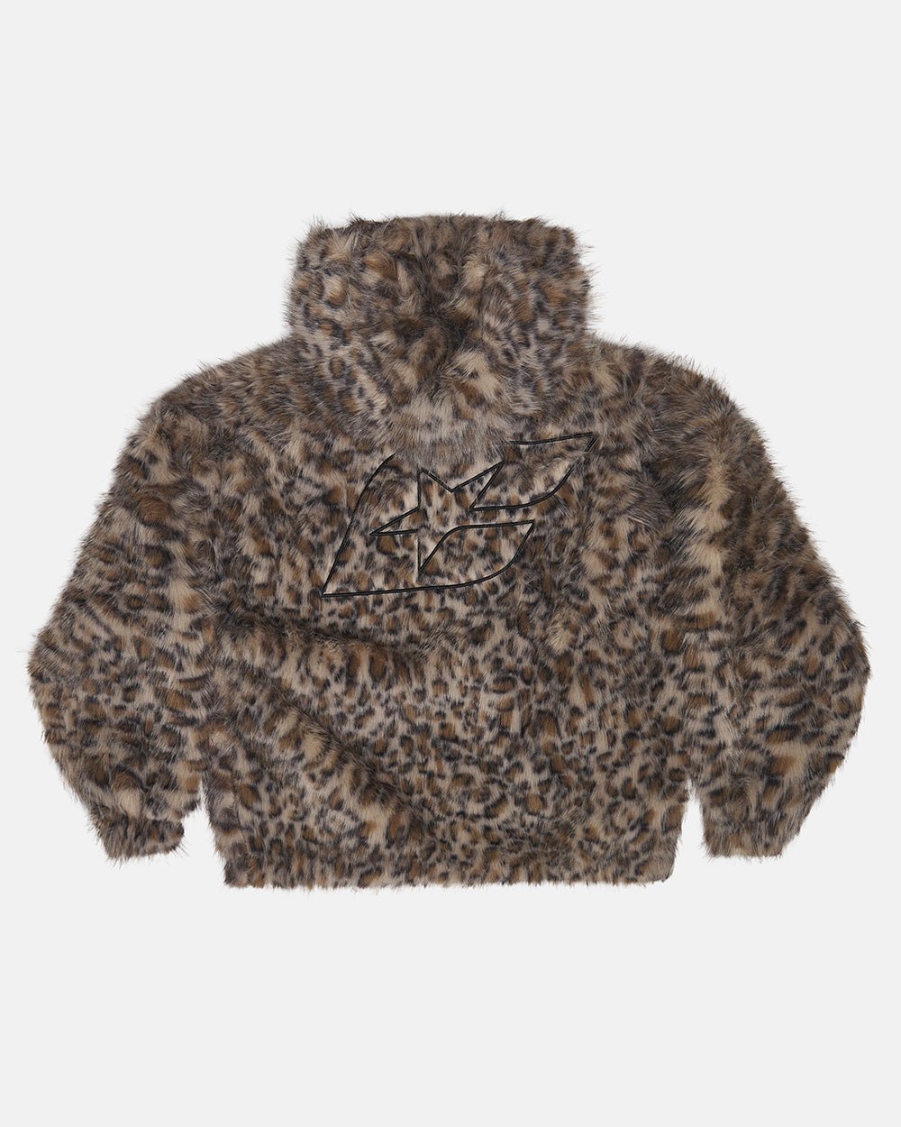 FUR HOODIE BROWN LEOPARD