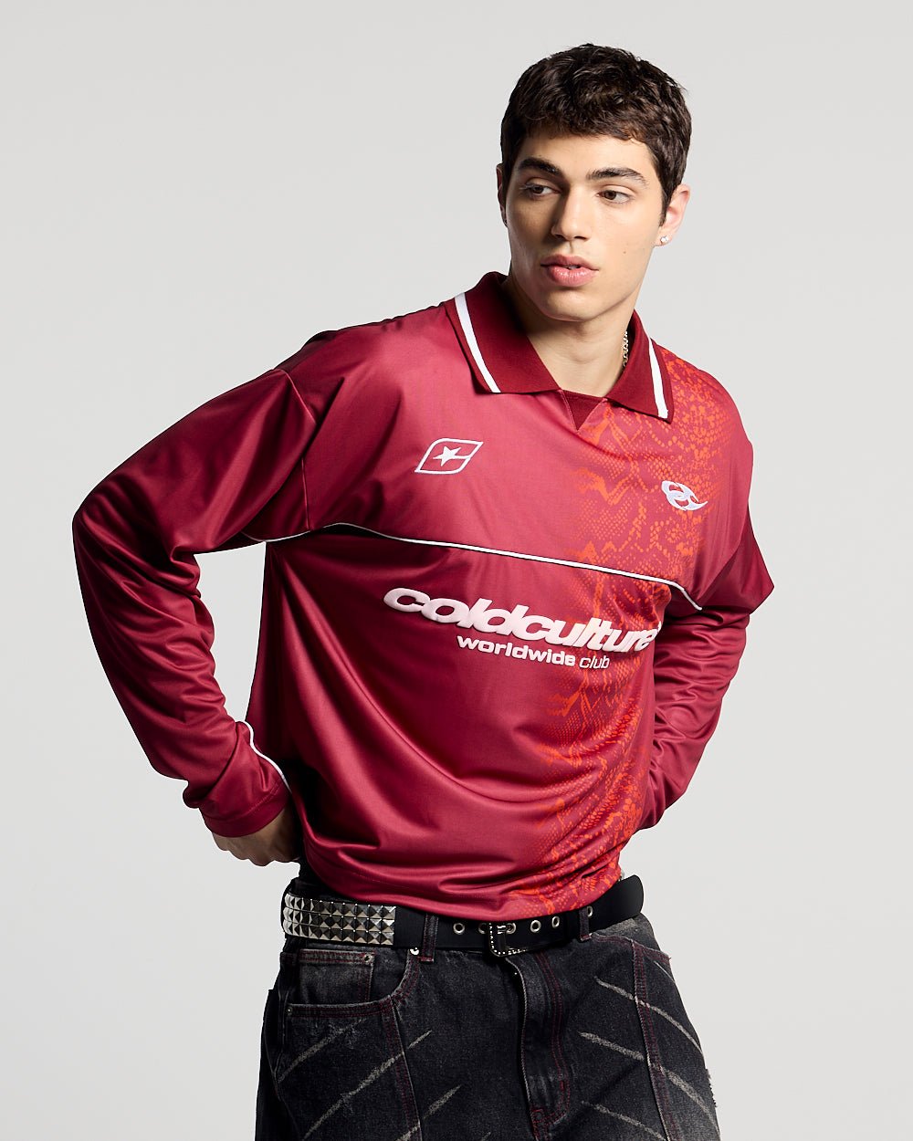 MAMBA SNAKE LONGSLEEVE POLO RED