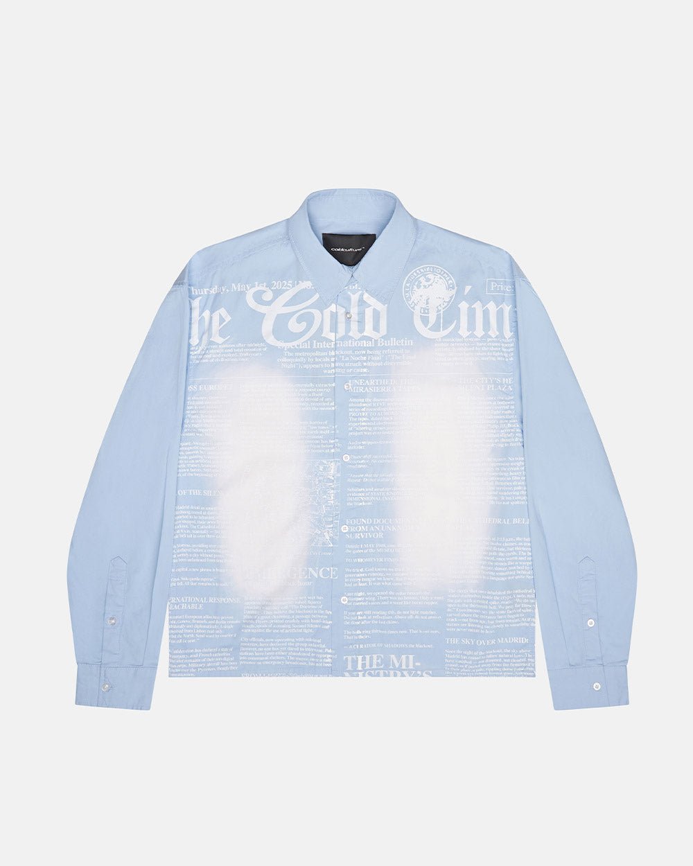 NEWSPAPER LONGSLEEVE SHIRT BABY BLUE