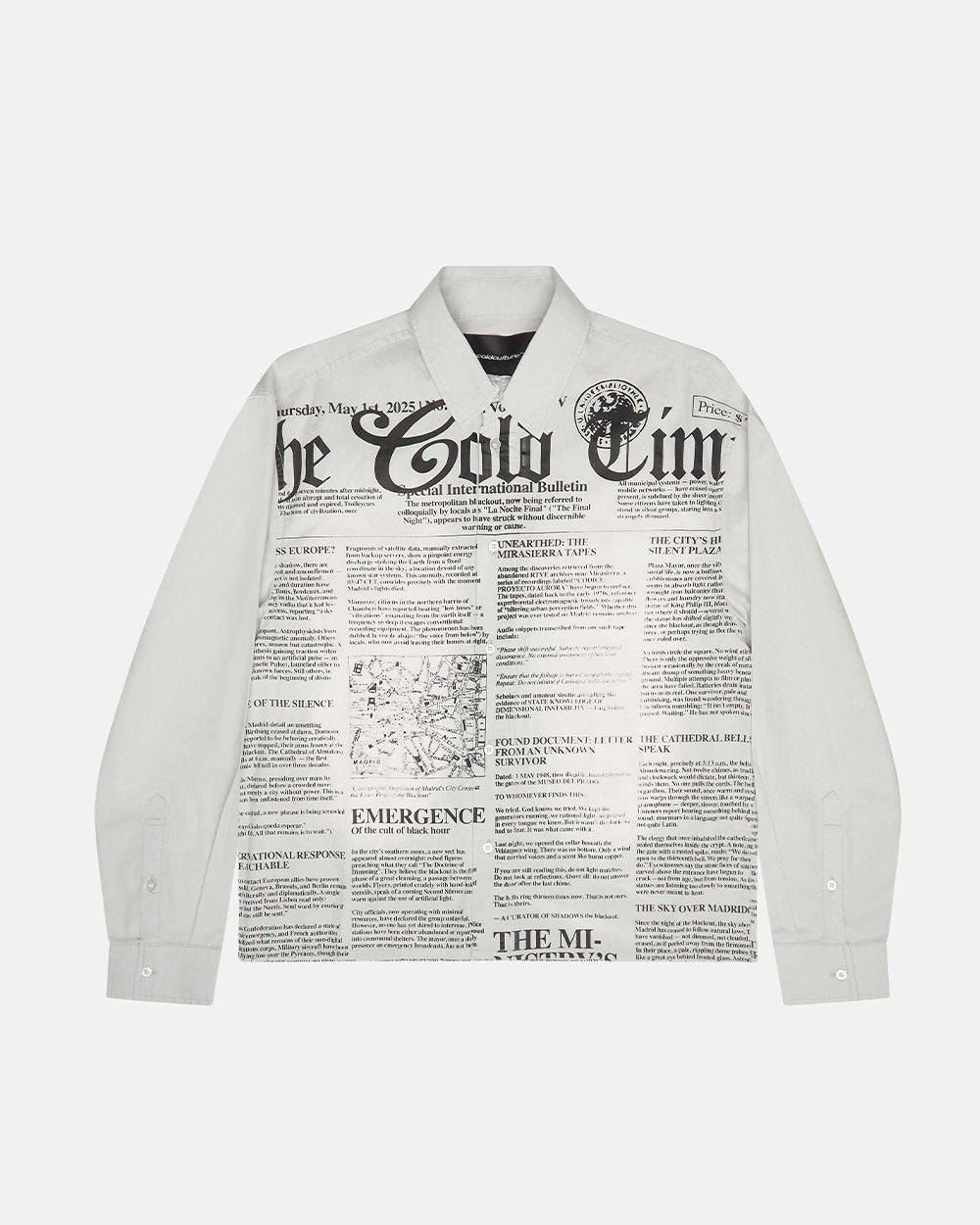 NEWSPAPER LONGSLEEVE SHIRT WHITE