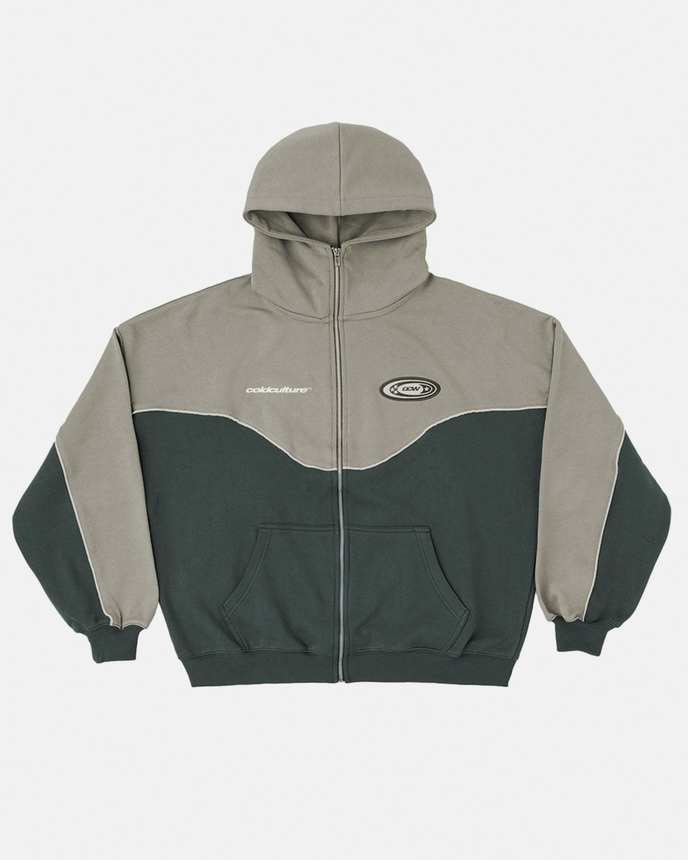 SUDADERA CON CAPUCHA Y CREMALLERA SIN RIESGO ESCALA DE GRISES