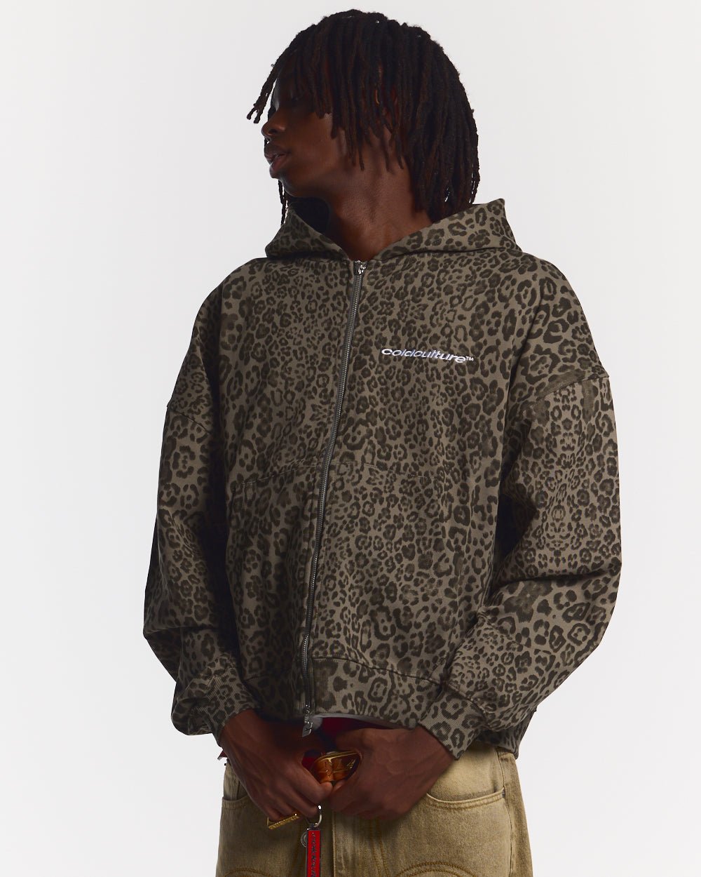 SUDADERA CON CAPUCHA Y CREMALLERA NOCTURNE BEAST MARRÓN