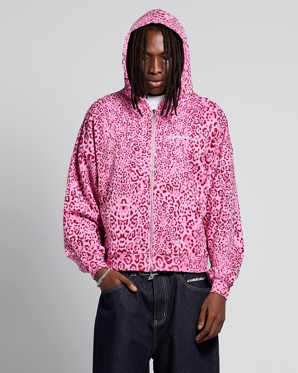 SUDADERA CON CAPUCHA Y CREMALLERA NOCTURNE BEAST ROSA