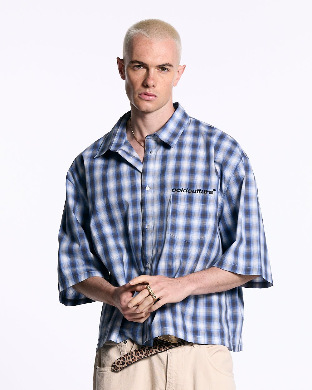 ONE POCKET SHIRT BLURRED BLUE