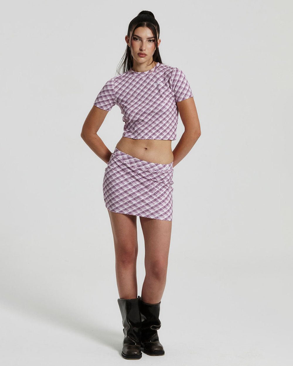 RHOMBUS BABY TEE PINK