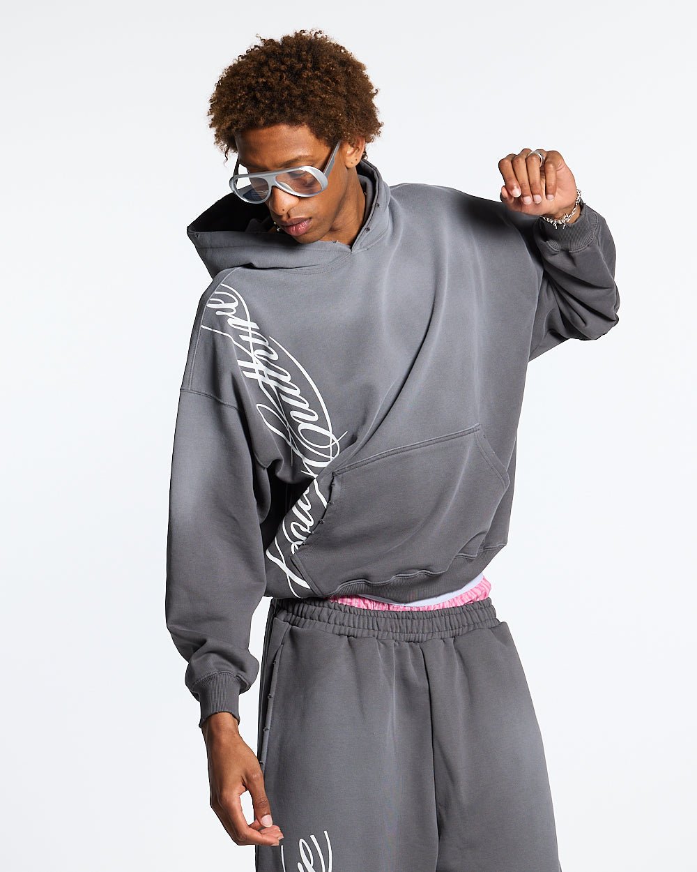 SCRIPT HOODIE ANTRACITE GREY