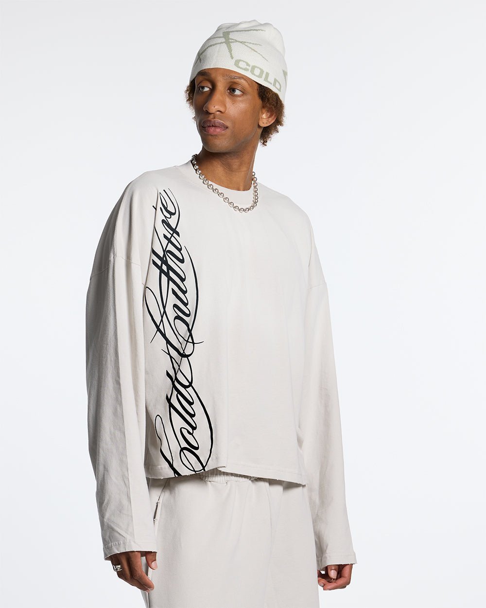 SCRIPT LONGSLEEVE TEE LIGHT GREY