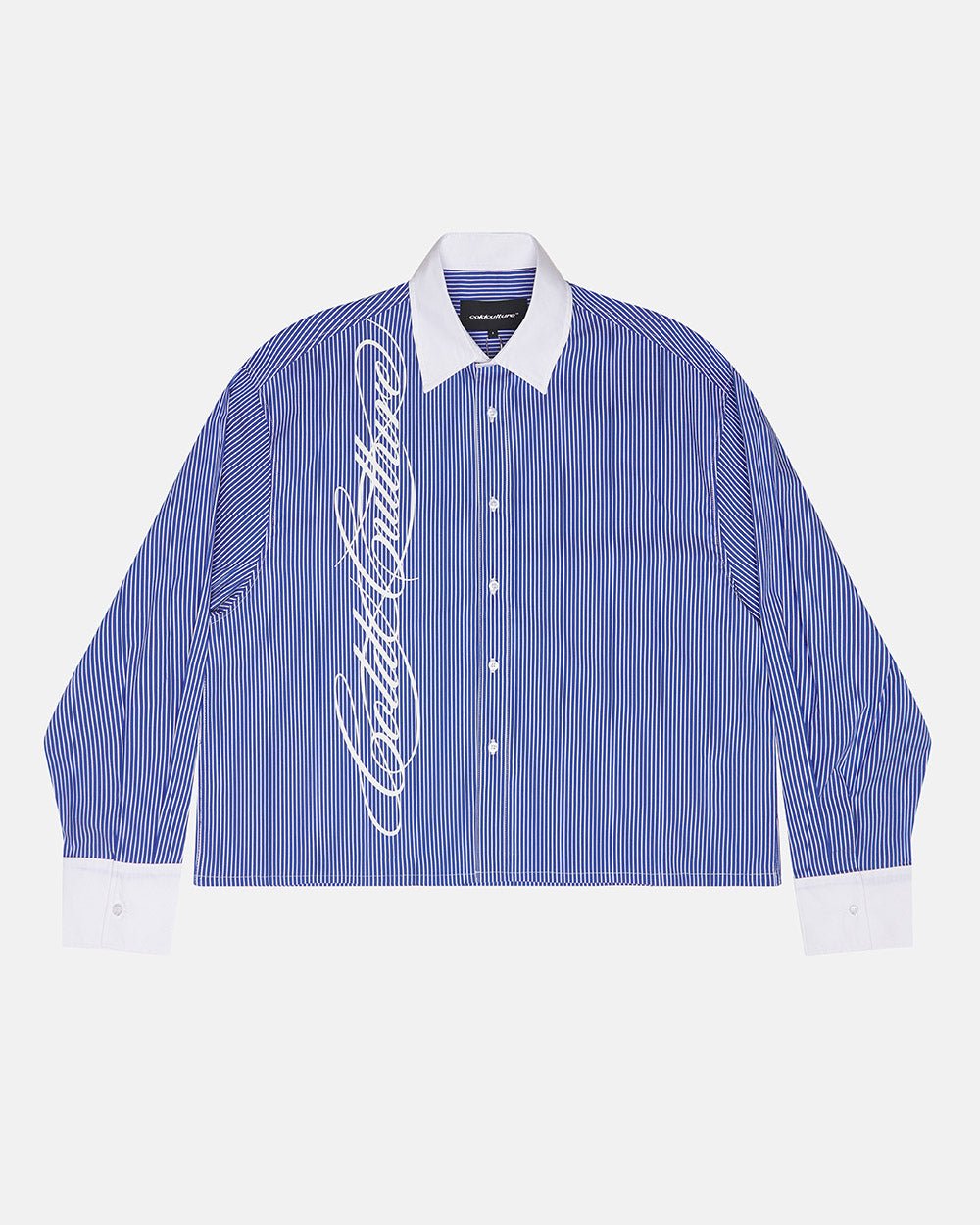 SCRIPT SHIRT BLUE & WHITE