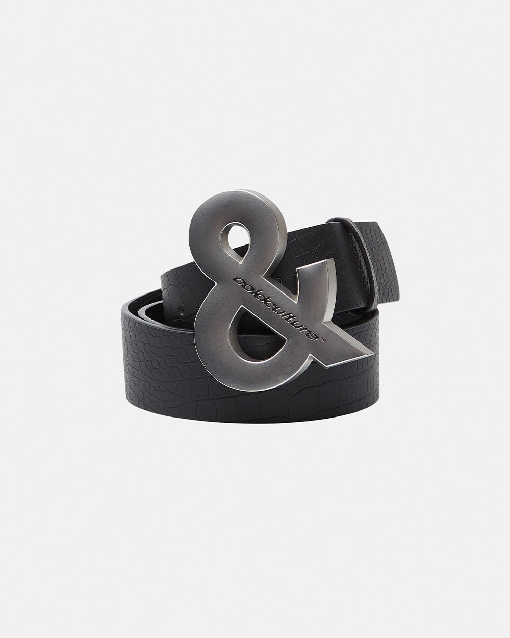 SNAKE & SKIN LEATHER BELT BLACK