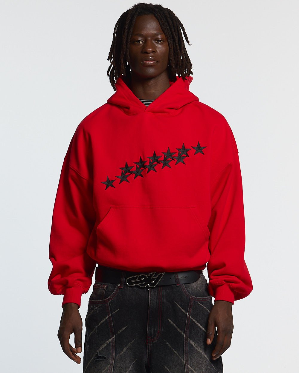 STARS HOODIE RED & BLACK