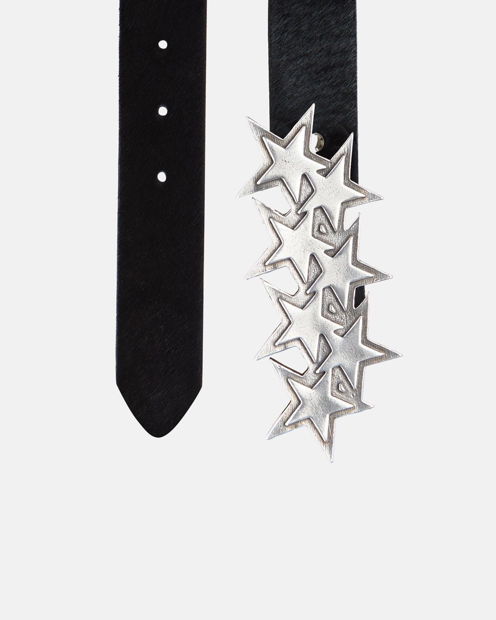 CINTURÓN DE CUERO CON ESTRELLAS Y FORRO DE PIEL