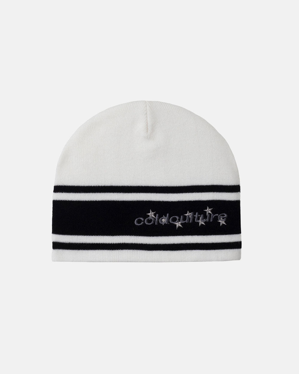 STARS STRAP BEANIE WHITE