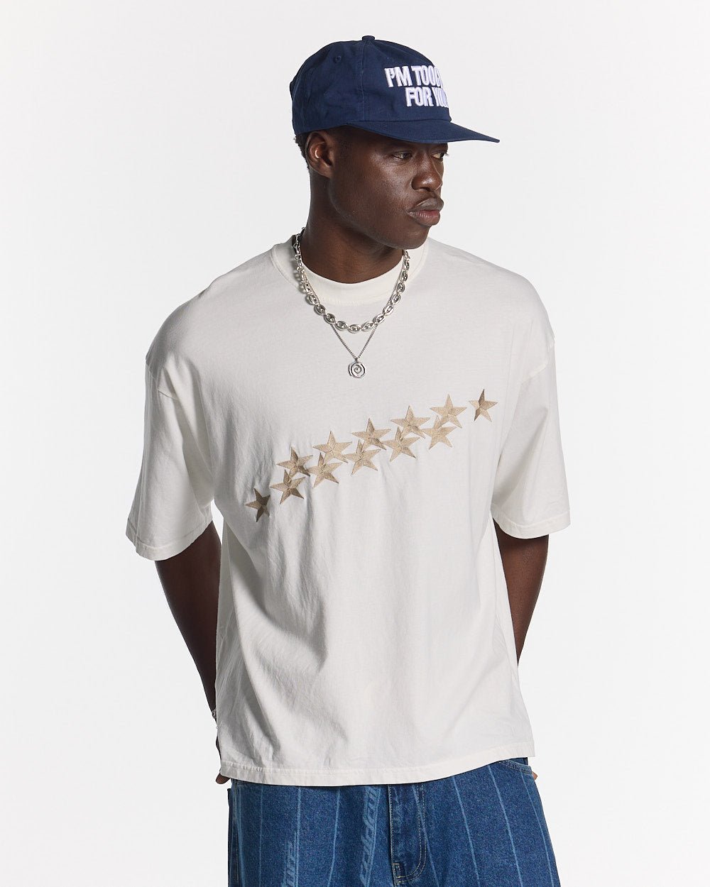 CAMISETA ESTRELLAS MARFIL BLANCO