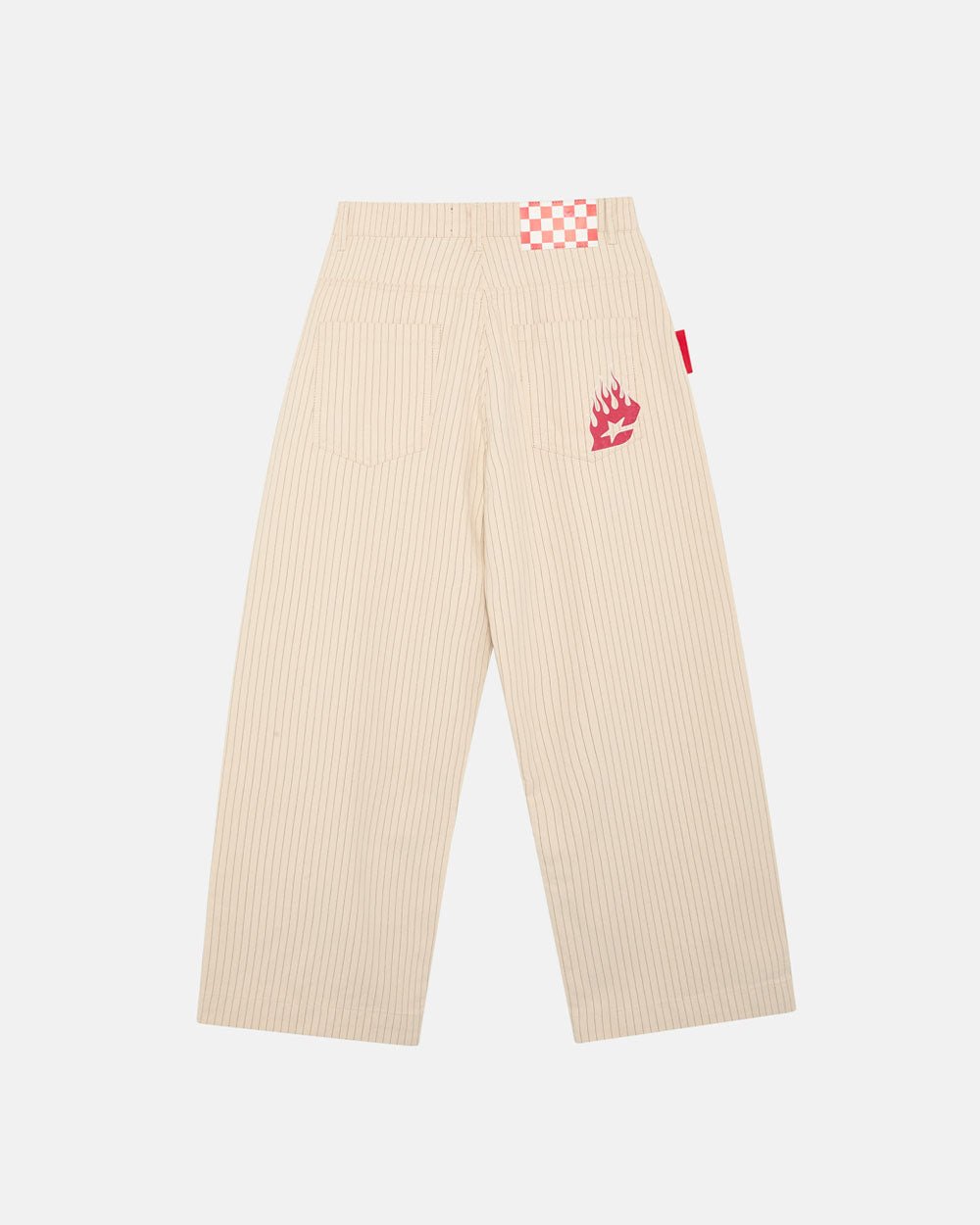 PANTALÓN DE RAYAS DESCUBIERTAS BLANCO