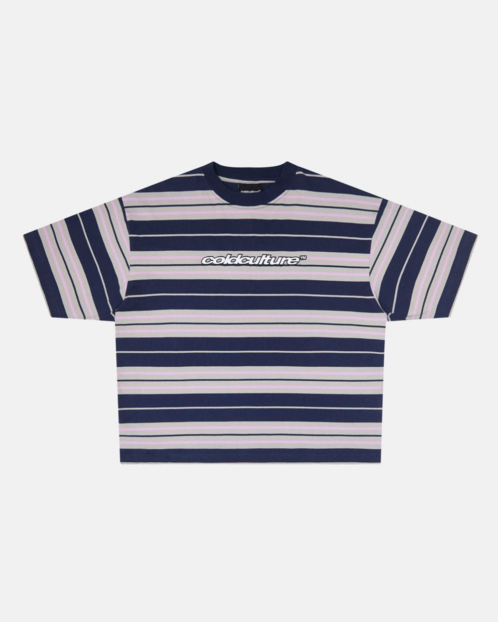 STRIPED TEE VIOLET-DARK BLUE