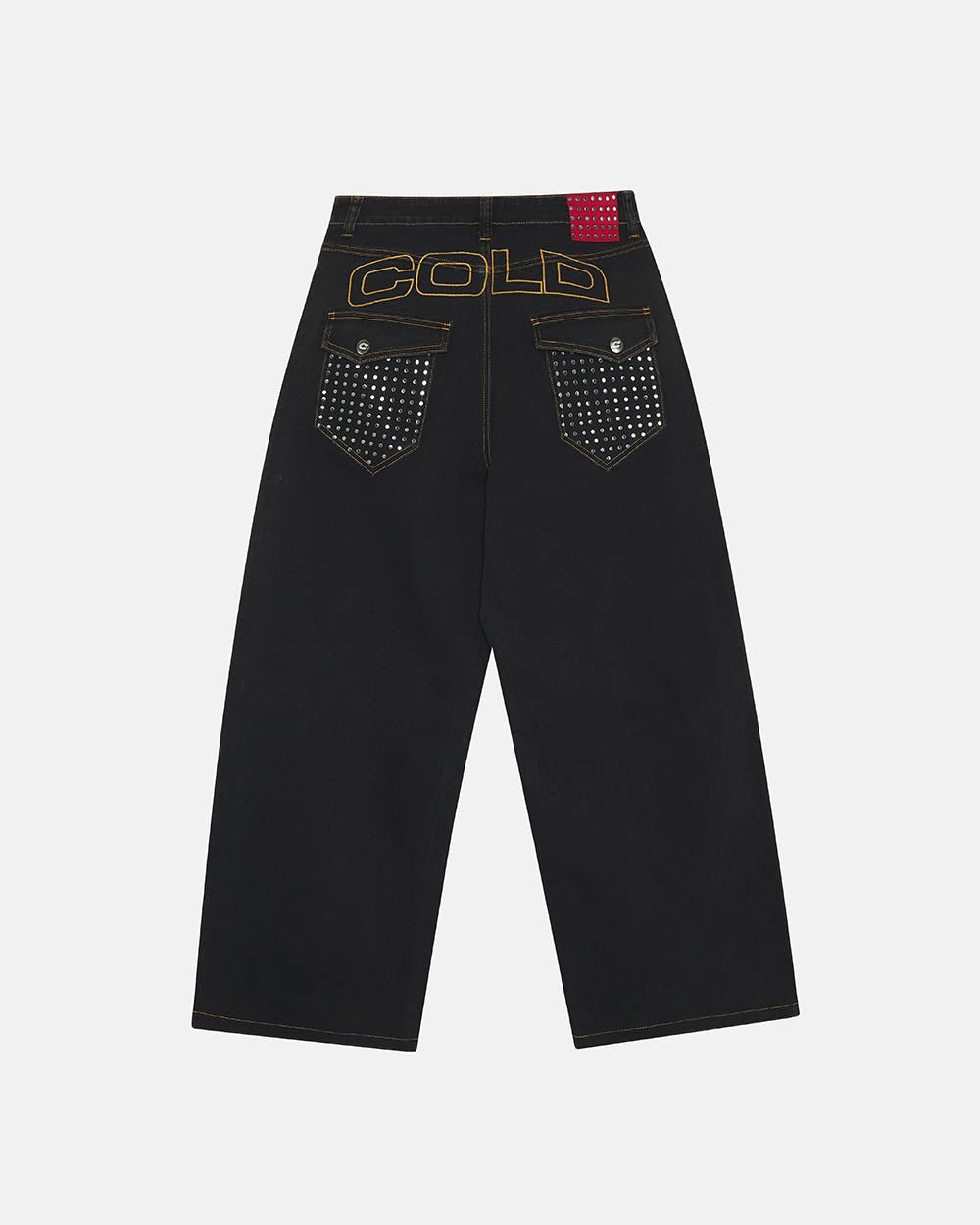 STUDS PANTS BLACK DENIM