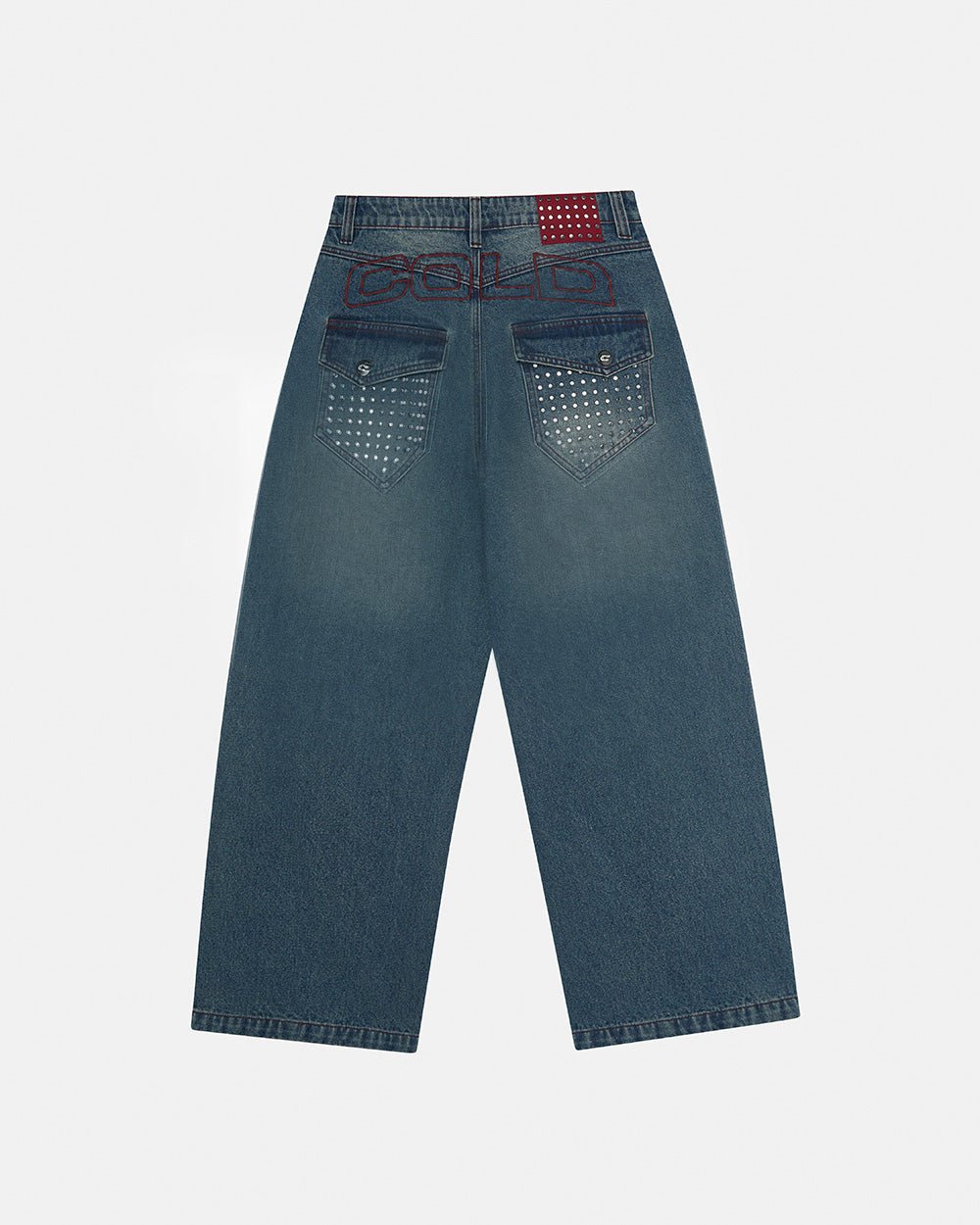 STUDS PANTS LIGHT BLUE DENIM