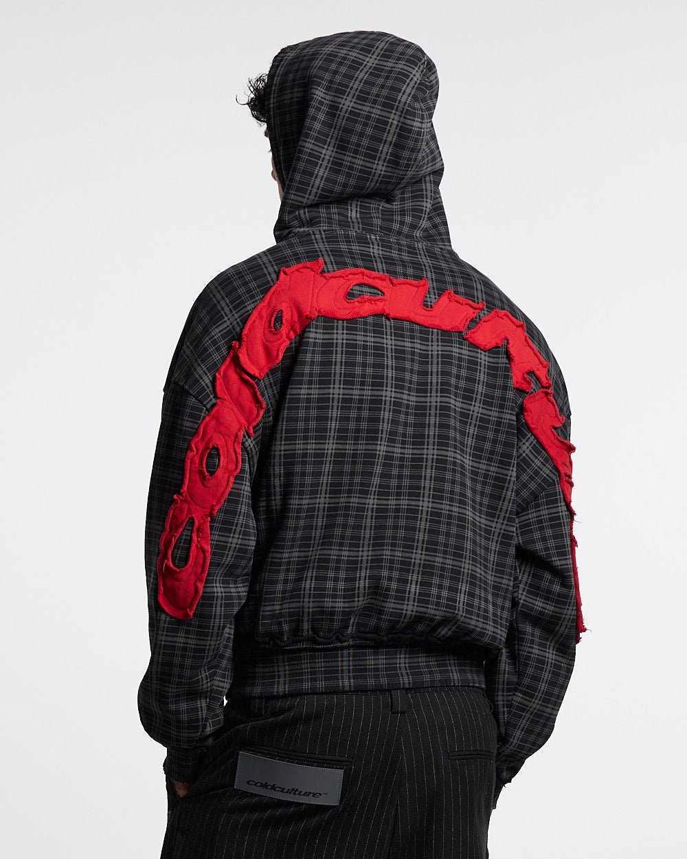 TARTAN HOODIE BLACK, GREY & RED