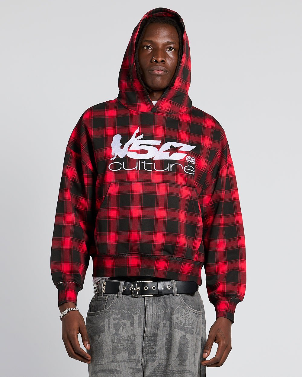 TARTAN HOODIE RED