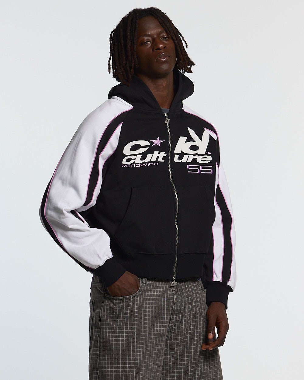 TEASE ME ZIP HOODIE BLACK & GREY