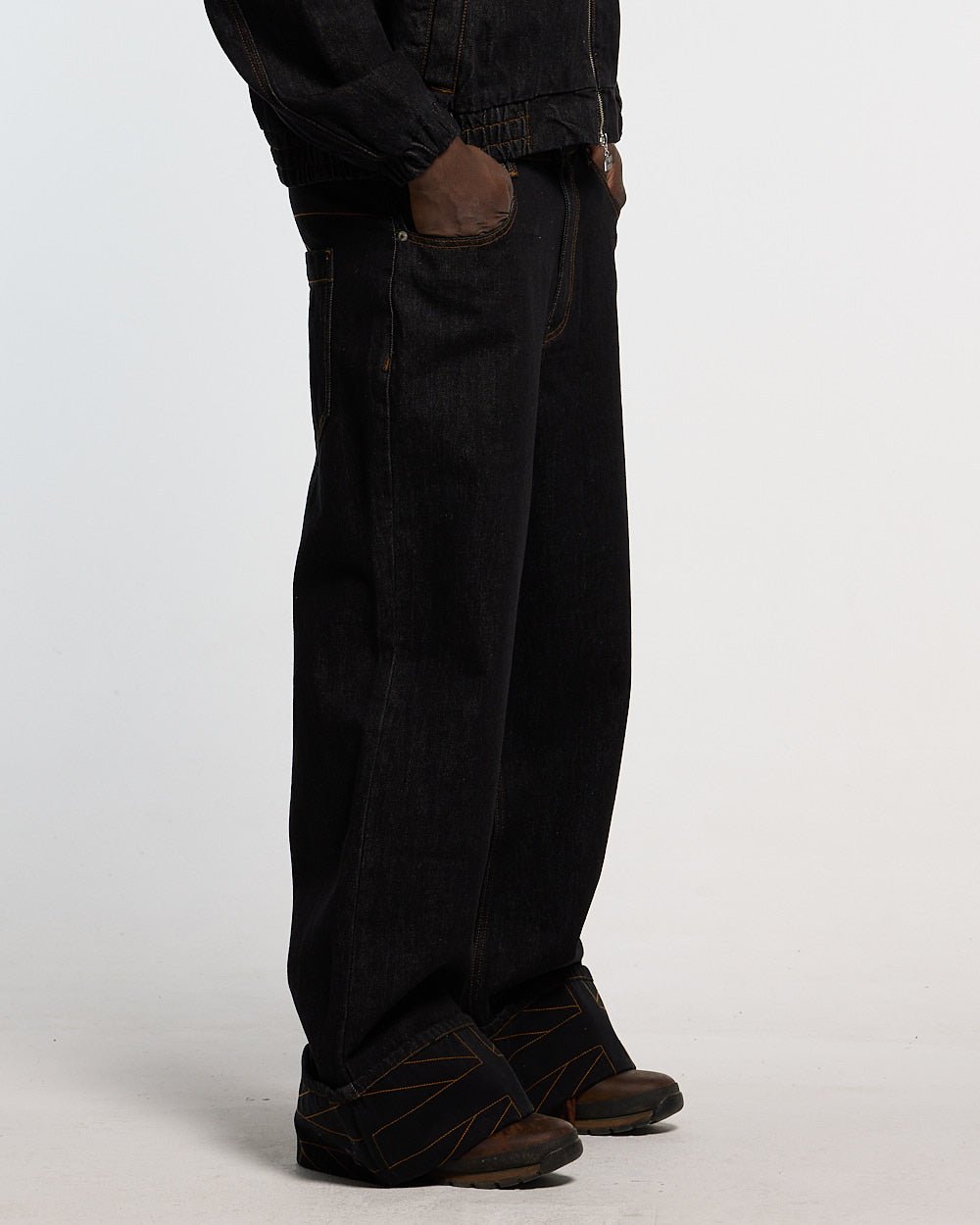 PANTALONES TOP BOY NEGROS DE VAQUERO