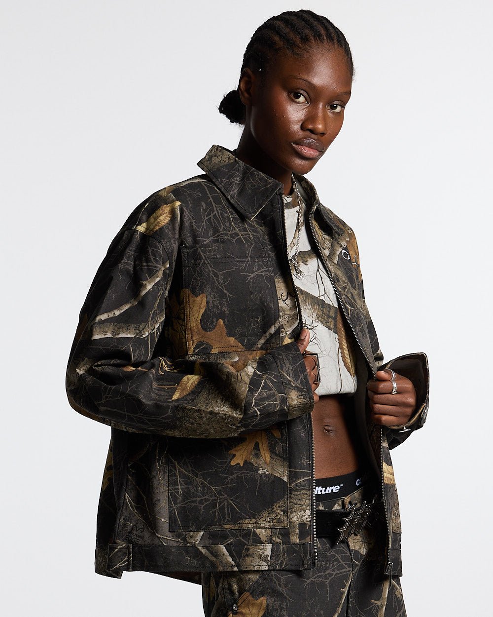 CHAQUETA DE TRABAJO CON CREMALLERA REALTREE NEGRA