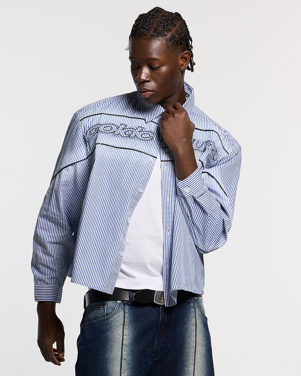 WORLDWIDE LONGSLEEVE SHIRT BLUE & WHITE