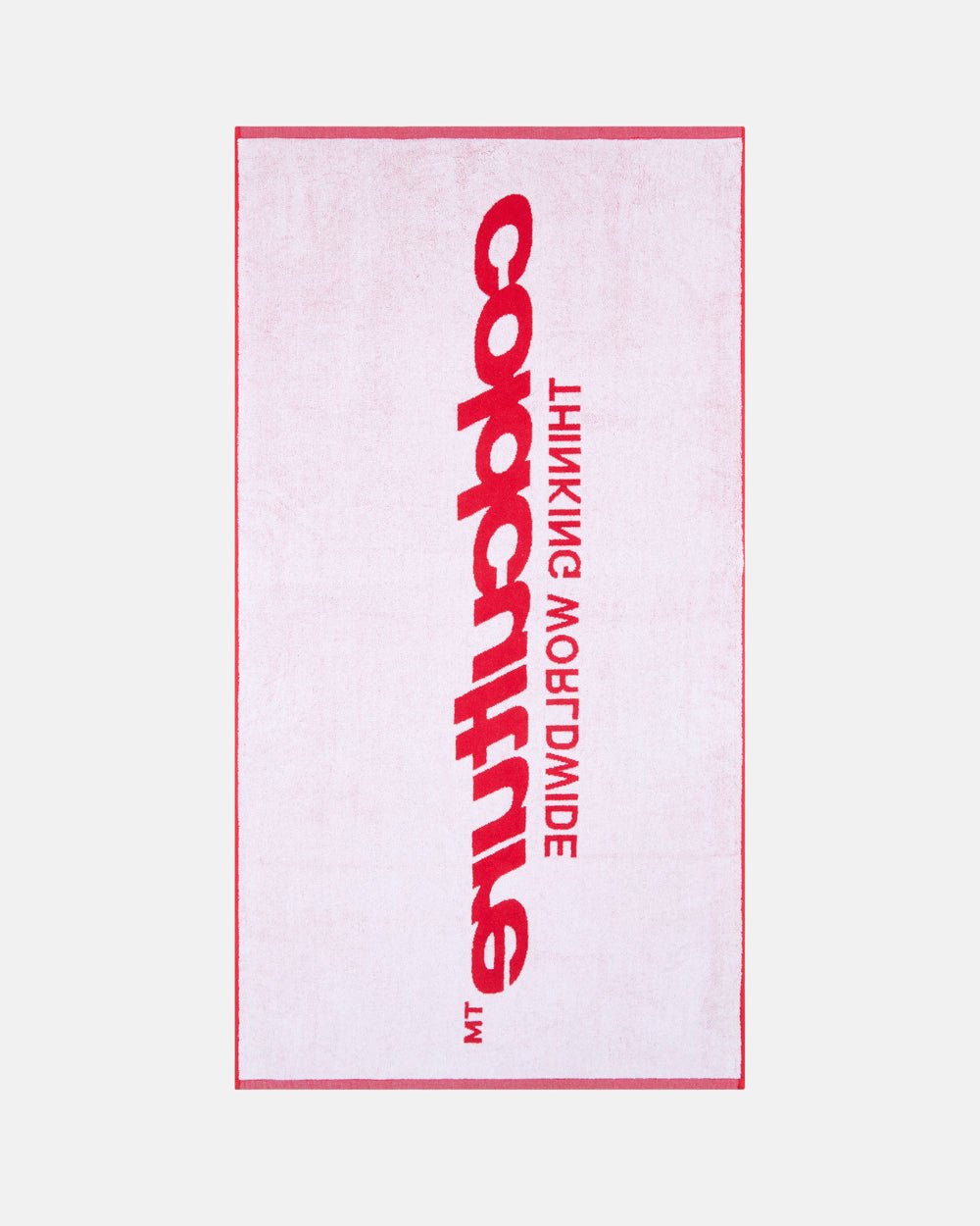 WORLDWIDE TOWEL VIVID RED AND WHITE