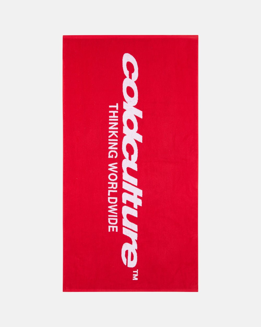 WORLDWIDE TOWEL VIVID RED AND WHITE